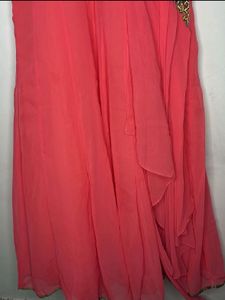 Stunning Coral Ethnic Gown with Embellishments