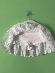 Chic White Eyelet Mini Skirt