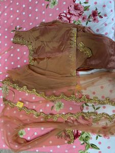 Elegant Brown Ethnic Co-ord Set with jacket