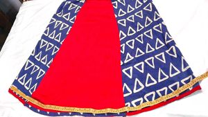 Stylish Blue &amp; Red Geometric Print Kurti