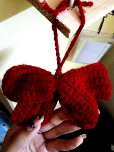 Handmade Crochet Bow key chain