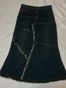 Denim Patchwork Skirt