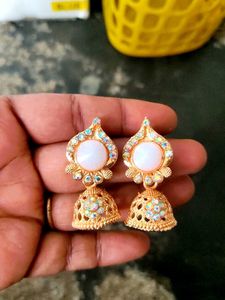 rose gold jumkha earrings. new earrings