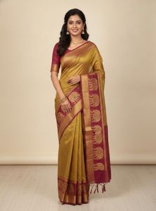 Elegant Peacock Border Saree
