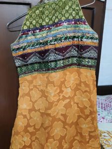 Sleeveless Ethnic A-line Dress