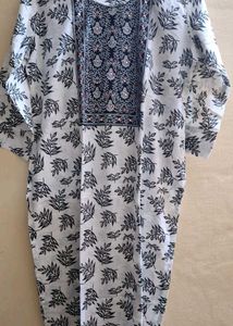 Brand new Elegant Black & White Leaf Print Kurta