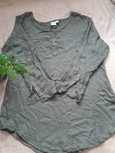 Olive Green Long Sleeve  Tunic top