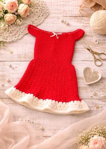 Handmade Red Crochet Baby Dress