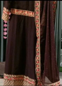 Elegant Embroidered ethnic gown with pant dupatta