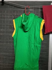 Graphic Print Sleeveless cotton tee shirt with hoo