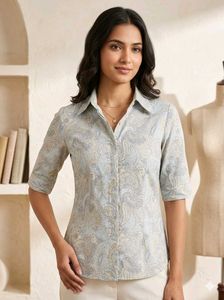 Paisley Print Button-Up Shirt