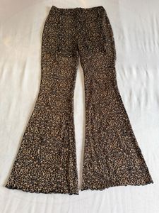 Bershka Leopard Print Flared Pants