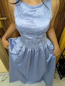 Charming Blue Embellished Dress