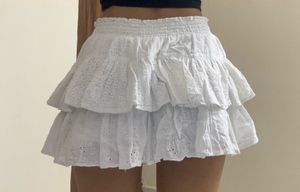 White Tiered Broderie Anglaise Mini Skirt