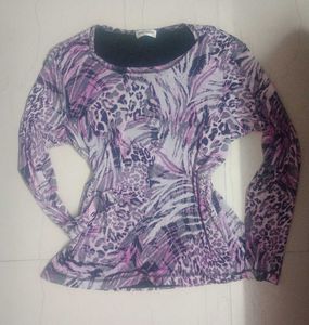 Y2K Animal Print Long Sleeve Top