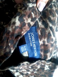 Leopard Print Mock Neck Top