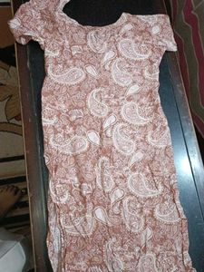 Brown Paisley Print Kurta
