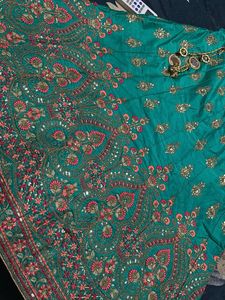 Embellished Teal Lehenga Skirt