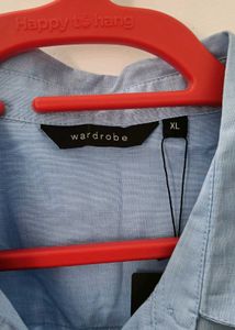 Light Blue Collared Shirt Dress