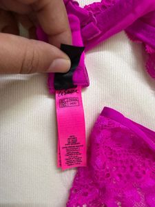 Hot Pink Lace Bra and Panty Set