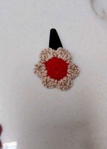 Handmade Crocheted Flower Hair Clips Set of 4