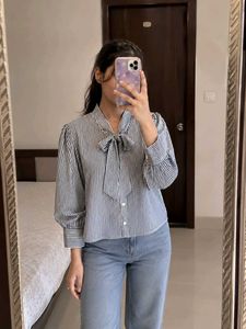 Striped Bow Blouse