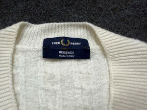 Cream Cable Knit V-Neck Sweater
