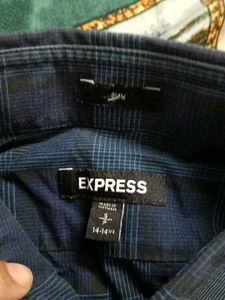 Men's Blue Plaid Casual Shirt