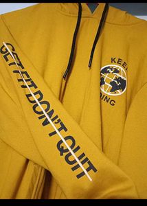 Yellow Graphic Print Hoodie