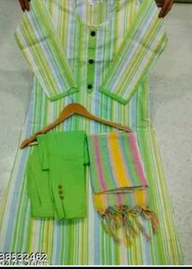 Striped Kurta Set with Dupatta