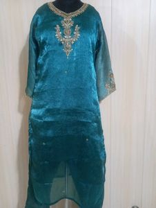 Teal Kurta Set with Dupatta