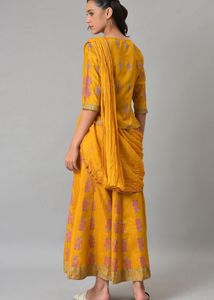 Elegant Mustard Ethnic Gown
