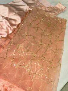 Peach Sequin Embellished Kurta set