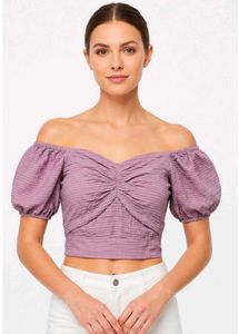 Chic Puff Sleeve Bow Top