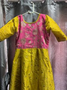 Pink &amp; Yellow Anarkali Dress