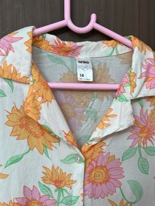 New Flowy Floral Print Button-Up Shirt