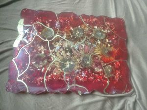 Beutiful Handmade Floral Resin serving Tray