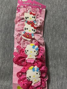 Cute Hello Kitty Hair Clips (Set of 4)