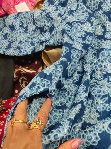Siyahi Blue Floral Print Kurta
