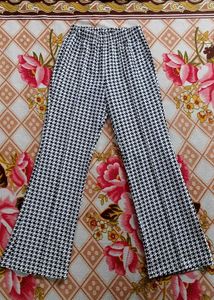Houndstooth Print Flare Pants