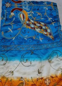 Peacock Embroidered Pure Silk Saree