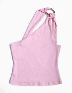 Pink One Shoulder Crop Top
