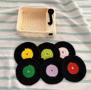 Crocheted Vinyl Record Keychain🎸 only one