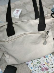 Cream Canvas Tote Bag
