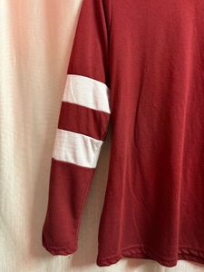 Maroon Long Sleeve Top with White Stripes