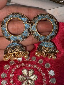 Blue Jhumka Earrings