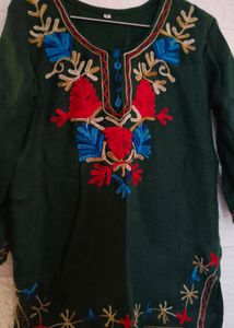 Embroidered Green Kurta