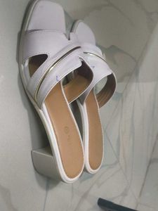 Stylish White Block Heels