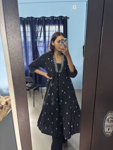 Embroidered Black Kurta