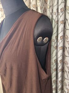 Chic Brown Drape Neck Top